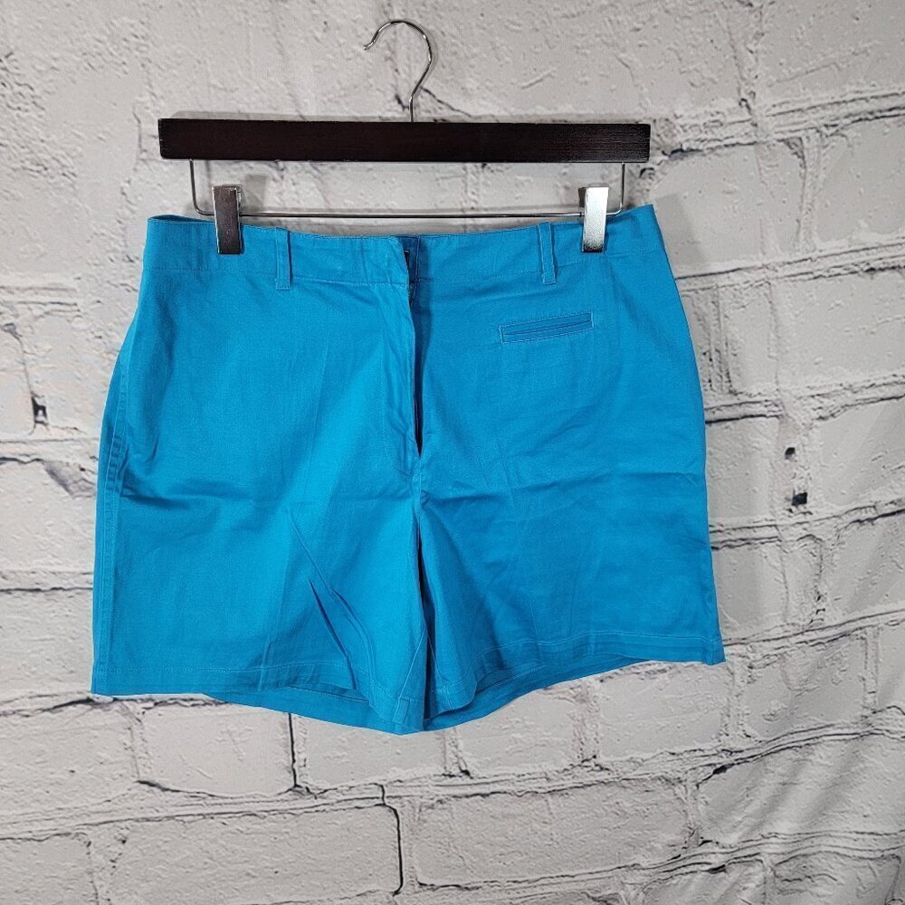 Vintage Womens 10 Hunt Club Blue High Waist Shorts Summer Lightweight Classic‎